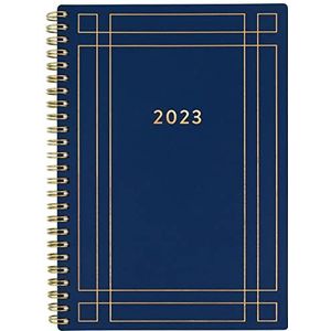 AT-A-GLANCE Week- en maandplanner 2023, vereenvoudigd door Emily Ley, 14,9 x 21,6 cm, kleine maandelijkse tabbladen, marineblauw (EL94-200)