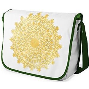 Bonamaison Digitaal bedrukte schoudertas met khaki-riem voor studenten, schoudertas, schoudertas, afmeting 29 x 36 cm, Meerkleurig, messenger schooltas