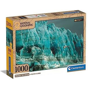 Clementoni - 39731 - National Geographic puzzel - Hubbard Glacier - 1000 stukjes - puzzel voor volwassenen, entertainment voor volwassenen - Made in Italy