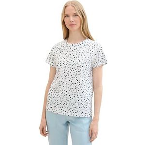 TOM TAILOR 1042673 Dames T-shirt (1 stuk), 36408 - Print met witte stippen