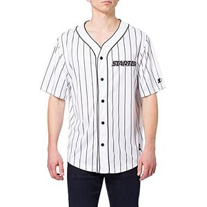 Build Your Brand T-shirt Starter Baseball Jersey Bowling heren, Wit.