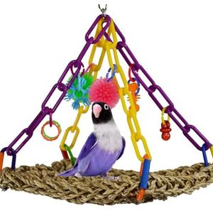 Super Bird Creations SB747 Mini-kauwspeelgoed, trapeziumvorm, kleurrijk, klein, 15,2 x 17,8 x 22,9 cm