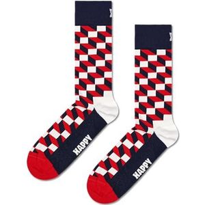 Happy Socks Filled Optic sokken uniseks, Blauw