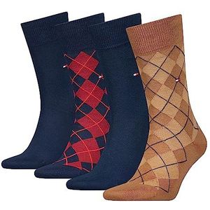 Tommy Hilfiger Argyle herensokken, Woestijn kaki/marineblauw