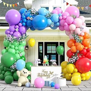 FEYG 140 stuks 12,7 cm, 25,4 cm, 30,5 cm, 45,7 cm, 45,7 cm, regenboogballonslinger in verschillende maten voor verjaardag, bruiloft, decoratie