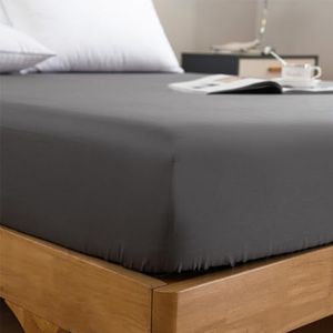 Good Nite Hoeslaken voor kingsize bed, 100% Egyptisch katoen, draaddichtheid 200, zeer diep, zacht en comfortabel, machinewasbaar (grijs, extra groot bed)