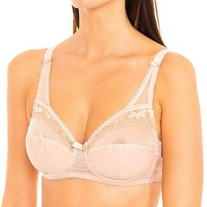 Playtex Dames met beugels microvezel hart kruis vrouwelijk perfecte grip beha beige, 100B EU, Beige