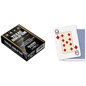 Dal Professionele kaartspel Texas Hold'em Casino kwaliteit, gelamineerd en waterdicht, 1 set van 55 jumbo-indexen met Jolly, retro blauw, gemaakt in Italië