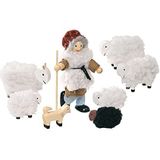 Goki - 2040625 - pop met scharnierende doek - Herder met kudde
