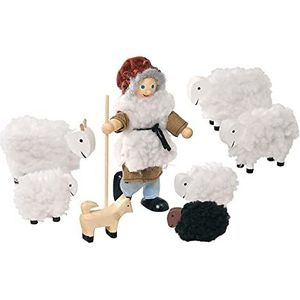Goki - 2040625 - pop met scharnierende doek - Herder met kudde