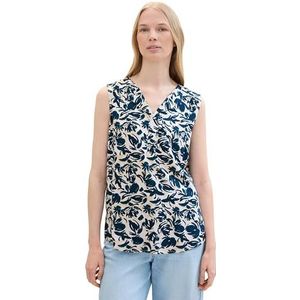 TOM TAILOR 1040317 Damesblouse (1 stuk), 35286 - Abstract blauw bloemenontwerp