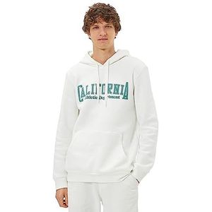 Koton Sweat-shirt à capuche Kangaroo avec poches et manches longues pour homme, Écru (010), XL