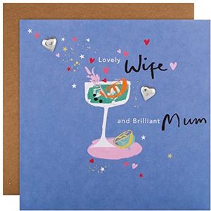 Hallmark 25562822 Moederdagkaart voor moeder en vrouw, modern cocktaildesign, blauw