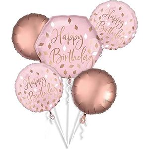 Amscan 4211701 Blush Happy Birthday folieballon boeket
