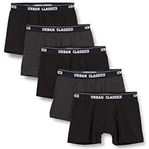 Urban Classics Set van 2 boxershorts voor heren, Cha/Cha/Zwart/Zwart.