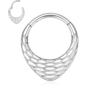 hengkaixuan Septumring in de vorm van een waterdruppel, 16 g, septum juweel, neusring van 316L chirurgisch staal, scharnierende kraakbeen oorbellen voor tragus, helix, rook,, Metaal