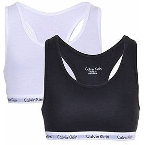 Calvin Klein 2PK BRALETTE meisjes bh, wit/zwart