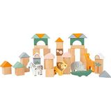 Small Foot 11699 Safari-houten bouwstenen, set met diermotieven in een opbergdoos, van speelgoed