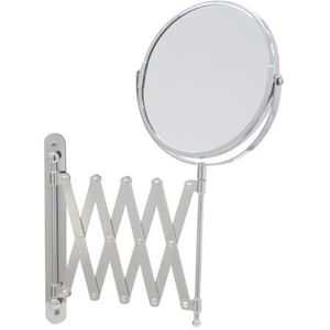 Axxentia Bad 282802 Vergrotende wandspiegel, verchroomd, rond, diameter 17 cm, 3-voudige vergroting, tot 57 cm uitklapbaar, zilverkleurig