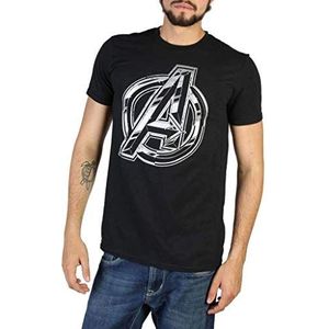Marvel The Avengers Infinity Logo T-shirt voor heren, Zwart