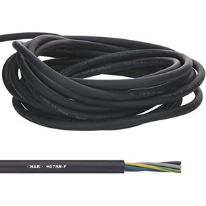 10 meter Lapp 1600118 H07RN-F 3 x 2,5 mm² flexibele rubberen kabel met beschermgeleider, uv-bestendige kabel voor buiten, oliebestendig, koudebestendig, aansluitkabel 3G2,5 mm², zwart