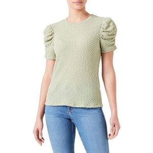 Vila Vianine S/S Puff Sleeve Top - Noos T-shirt voor dames, Swamp