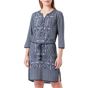 TOM TAILOR Denim Dames Basic Cardigan, 25701 - Marineblauw en wit etnopatroon