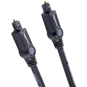 Amazon Basics Toslink digitale optische audiokabel voor audiosysteem, soundbar, thuisbioscoop, digitale optische audiokabel, met vergulde connectoren, 2,9 m, zwart