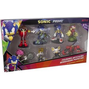 Sonic Prime – 8 beweegbare figuren 7,5 cm – willekeurig model – stripfiguren en videospellen – vanaf 8 jaar Lansay