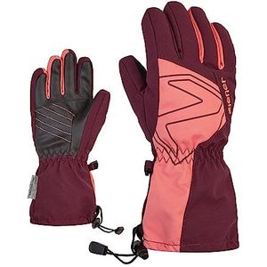 Ziener Gants de ski en lave pour enfant - Imperméables et extra chauds - En laine - Rouge velours - Taille 6