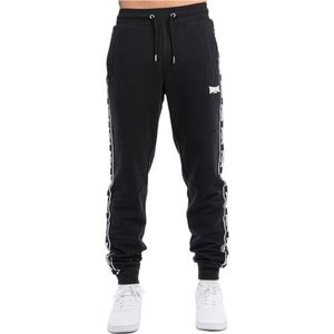 Lonsdale Tenston Pantalon de jogging pour homme Coupe ajustée, noir/blanc, XL
