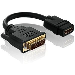 PureLink PI065 PureInstall serie – adapter DVI/HDMI High Speed gecertificeerd (DVI-D stekker (18+1) naar HDMI A bus 0,1 m)