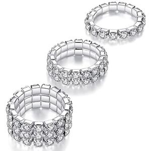 Lucbuy 2 stuks glanzende diamantstangen, enkels, elastisch, glanzend, voetsieraad, armband, bruid, zomer, sieraden, enkels, jurk, 2 stuks, Kristal, Kristal