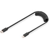 Digitus USB-kabel USB 2.0 Apple Lightning Stekke - USB-C Stekker 1.00 M Zwart Flexibe - Afgescherm
