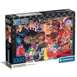 Clementoni 39922 Puzzel One Piece 1000 stukjes voor volwassenen en kinderen vanaf 14 jaar, behendigheidsspel voor het hele gezin, gemaakt in Italië