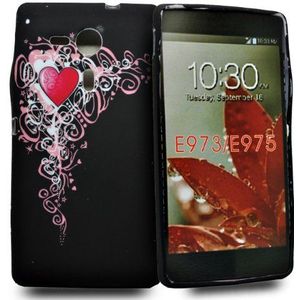 Accessory Master LG Optimus G E973 siliconen case beschermhoes hart bloemen rood 505571633541