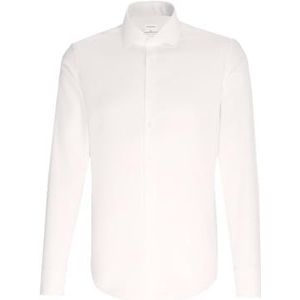 Seidensticker Heren Business Hemd Shaped Fit - strijkvrij overhemd, wit (wit 01), 39 heren, Wit.