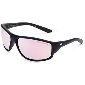 CLANDESTINE Square & Curve uniseks HD zonnebril, niet-verblindend voor dames en heren., opaalcurve zwart - roze