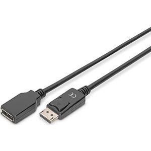 DIGITUS DisplayPort verlengkabel - DP 1.2 - mannelijk/vrouwelijk - 2,0 m - UHD 4K/60Hz - met vergrendeling - compatibel met monitor, gaming-grafische kaart - zwart