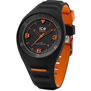 Ice-Watch - P. Leclercq zwart oranje – herenhorloge met siliconen armband – 017598 (medium), zwart, 017598, zwart., 017598