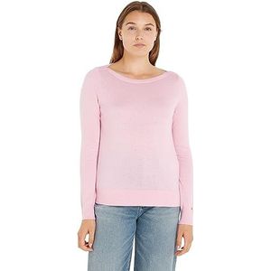 Tommy Hilfiger Co Jersey Stitch Bateau-nk Trui Dames, Iconisch roze