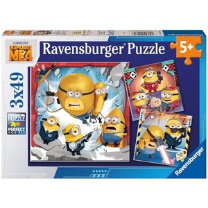 Ravensburger Kinderpuzzel 12001061 - Despicable Me 4-3 x 49 stukjes Despicable Me puzzel voor kinderen vanaf 5 jaar