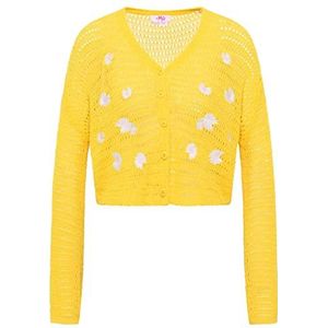 LIBBI Cropped cardigan voor dames, Geel.