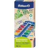 Pelikan K12® 701174 Ecologische verfdoos met deksel wit 12 kleuren