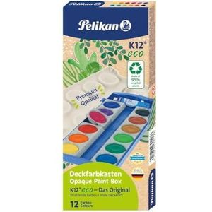 Pelikan K12® 701174 Ecologische verfdoos met deksel wit 12 kleuren