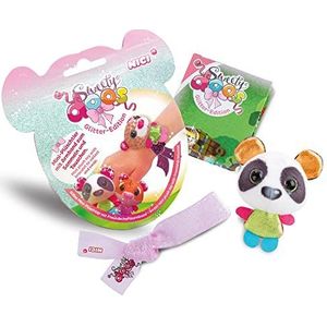 NICI Sweetydoos Glitter Edition 47720, pluche dier met uv-effect, glitterposter, 1 van 9 mini-figuren met vriendschapsarmband, om te verzamelen, te spelen en te wisselen, kleurrijk