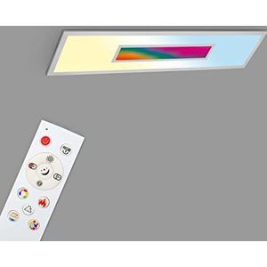 TELEFUNKEN - RGB ledpaneel, CCT led-plafondlamp, RGB Centerlight, regenboogeffect, afstandsbediening, dimbaar, zilver, 1000 x 250 x 65 mm, 319904TF
