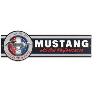 Ford Mustang All Out Performance Metal Sign - Vintage Ford Mustang Sign for Garage, Shop or Man Cave