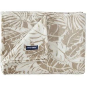 Tommy Bahama - Sprei, pluche fleece beddengoed, tropische woondecoratie voor bed of bank (Costa Blanca beige, 127 x 177,8 cm)