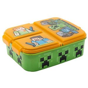 Minecraft Sandwichmaker met 3 vakken voor kinderen, broodtrommel voor kinderen, snackbox, versierde lunchbox